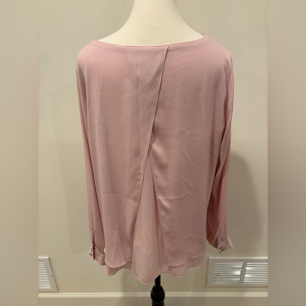 WHBM Dusty Rose Women's Split Back Blouse, size 10 - Picture 9 of 16